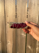 Load image into Gallery viewer, Rose + Blue Sage Cleansing Stick 4”