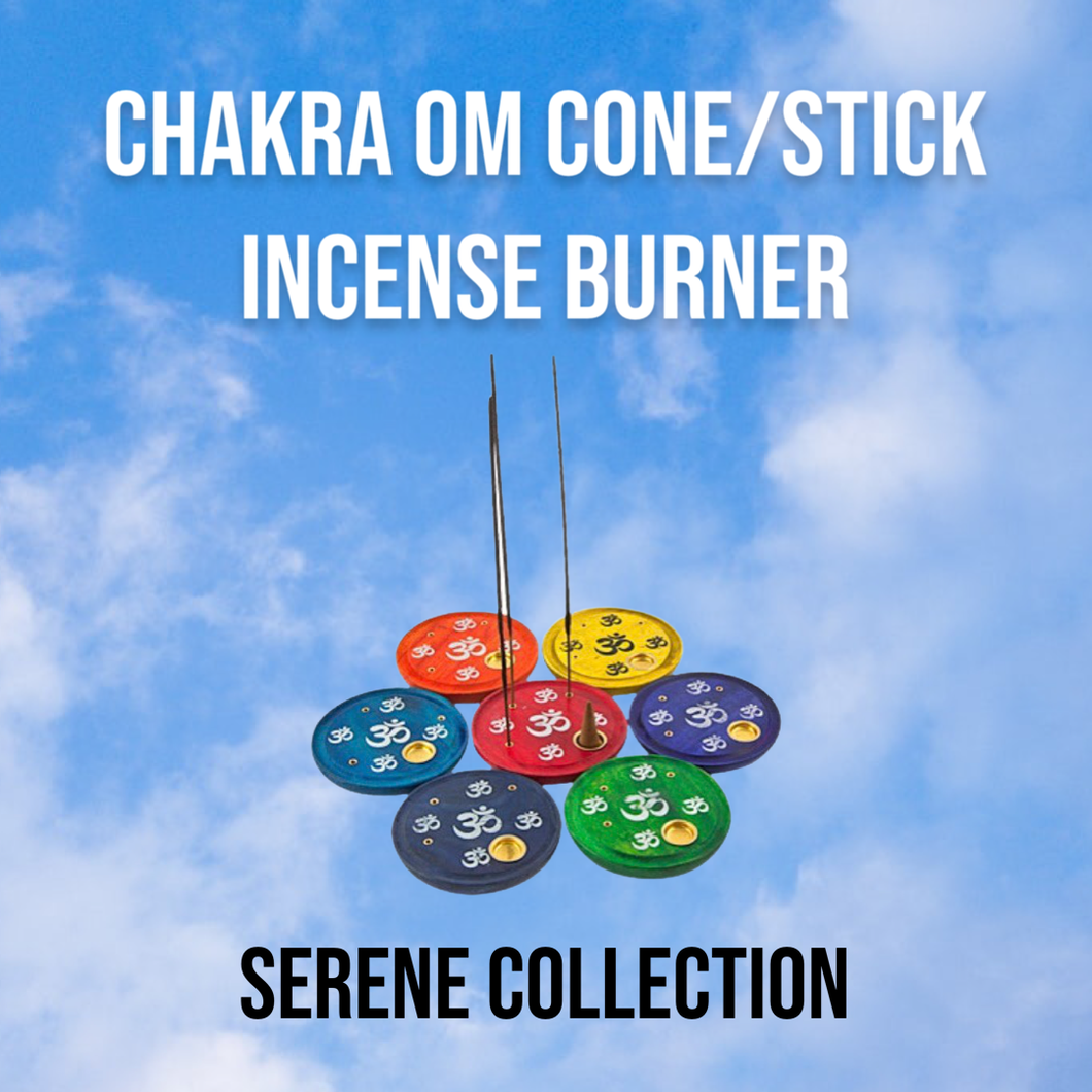 Chakra Om Cone + Stick Incense Burner