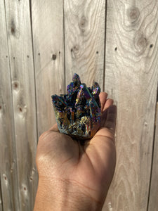 Titanium Aura Quartz Cluster