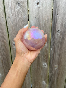 Angel Aura Rose Quartz Sphere