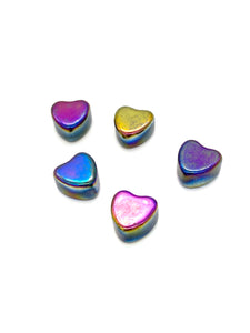 Rainbow Hematite Hearts