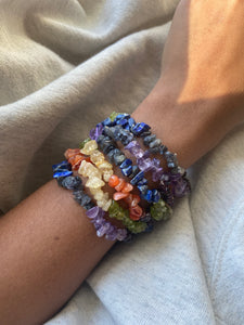 7 Chakra chip bracelet in quantities of 5 bracelets