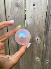 Load image into Gallery viewer, Angel Aura Rose Quartz Sphere
