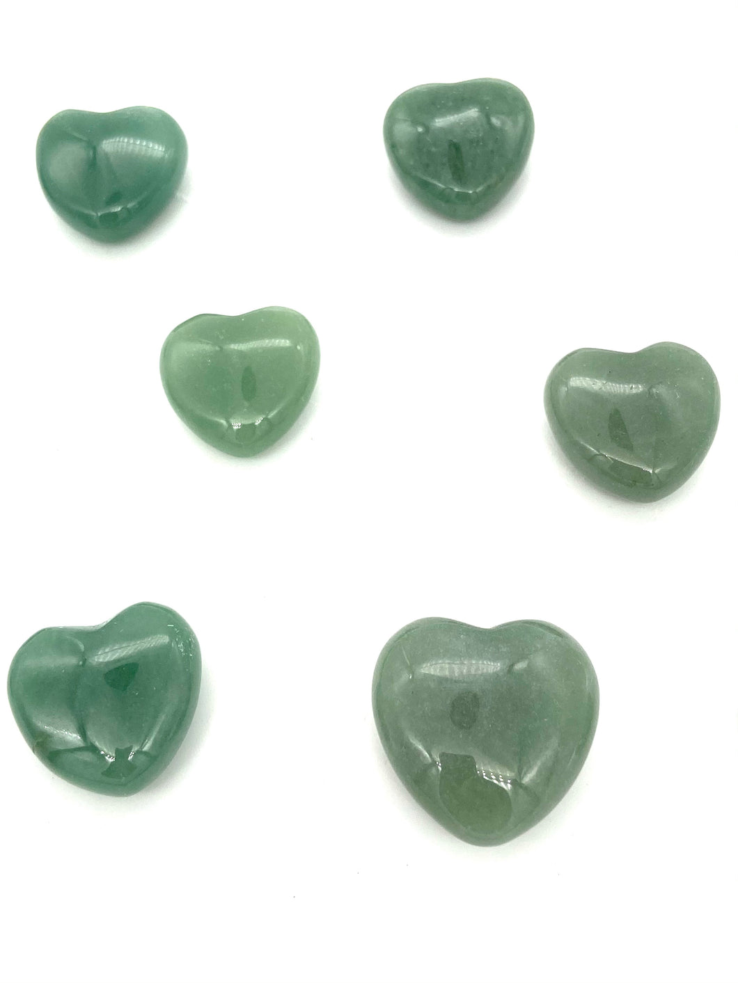 Green Aventurine Hearts