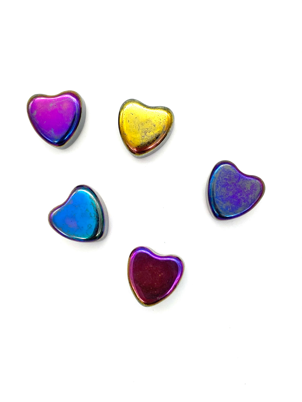 Rainbow Hematite Hearts
