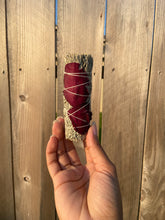 Load image into Gallery viewer, Rose + Blue Sage Cleansing Stick 4”
